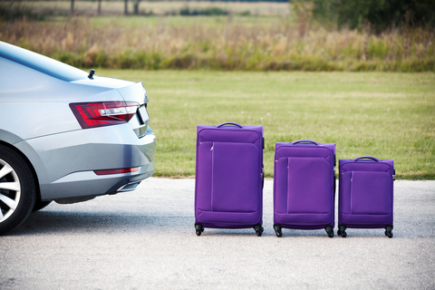 Family vehicle suitcases for holiday